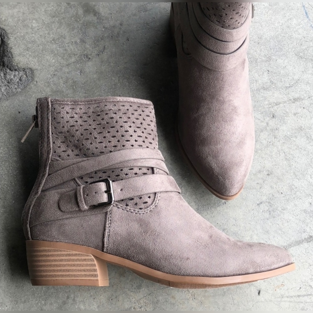 CityClassified Women Buckle Ankle Boots Charcoal